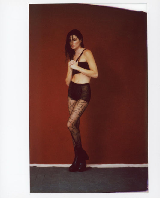 BLACK HEART BONE TIGHTS