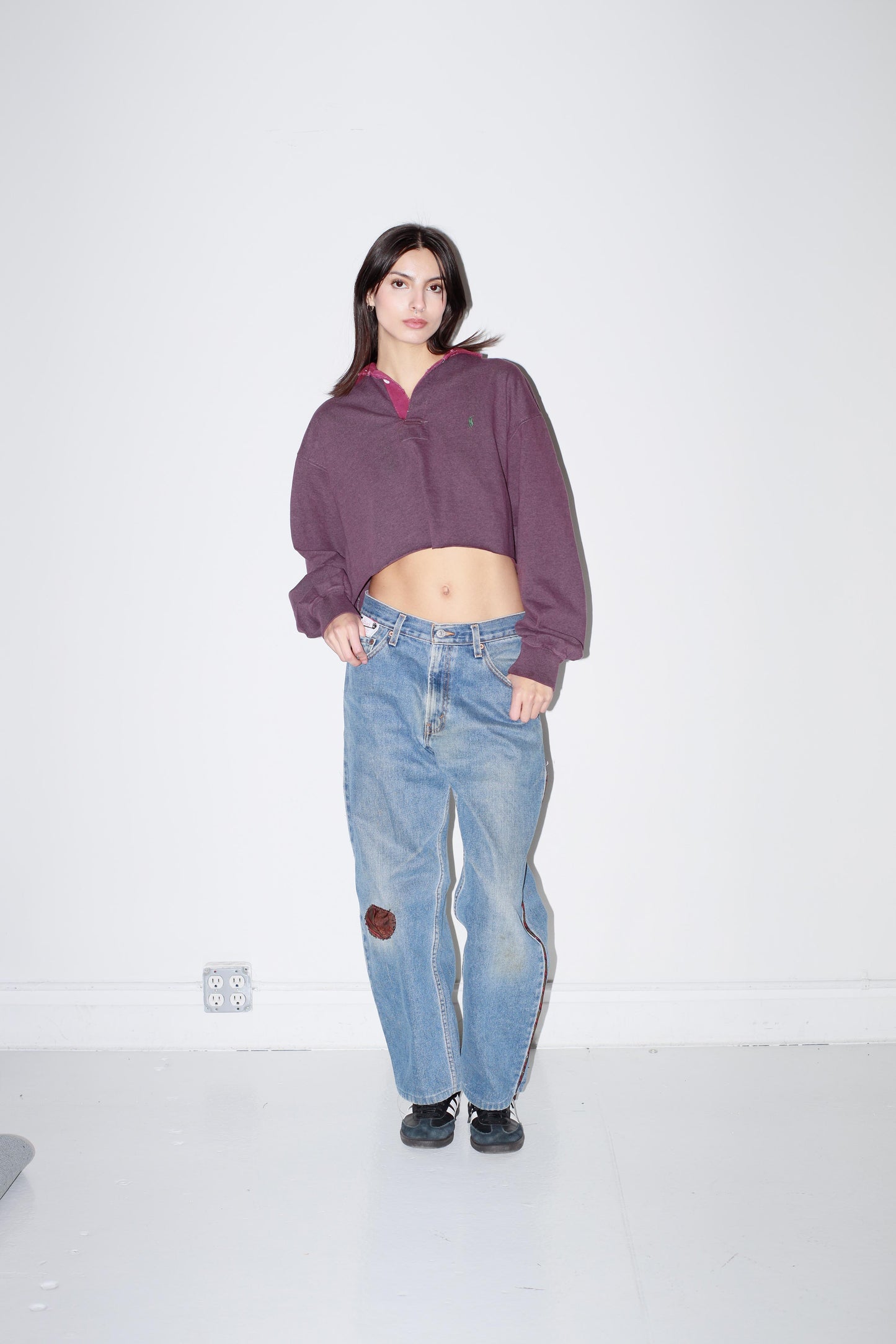 Polo cropped pullover