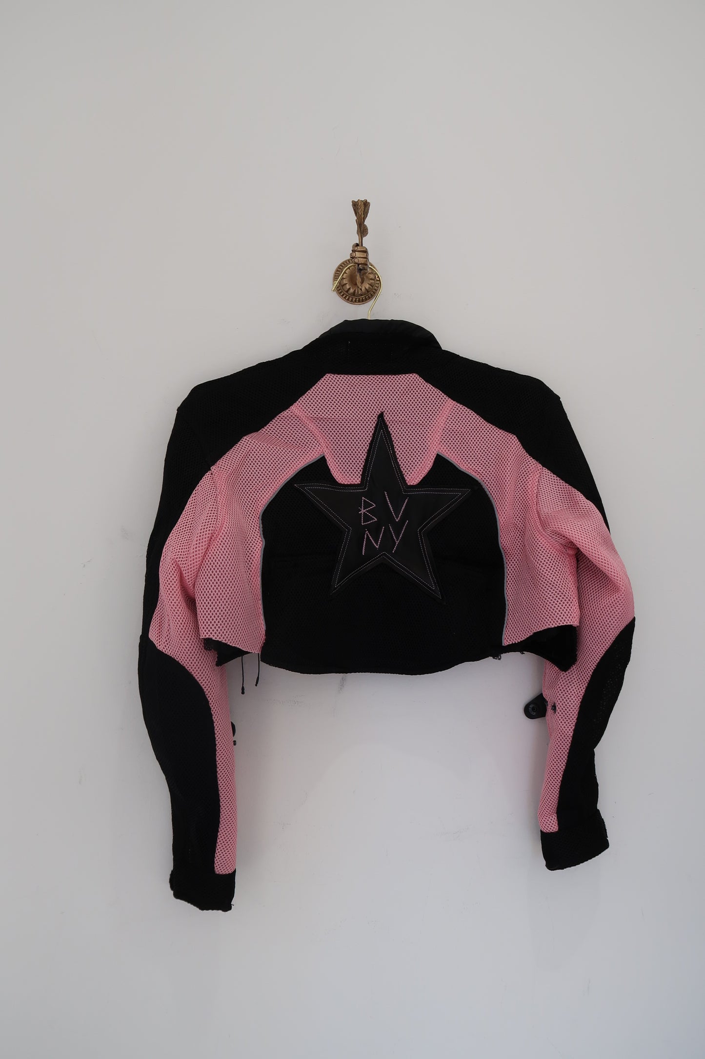 Pink cropped Moto jacket