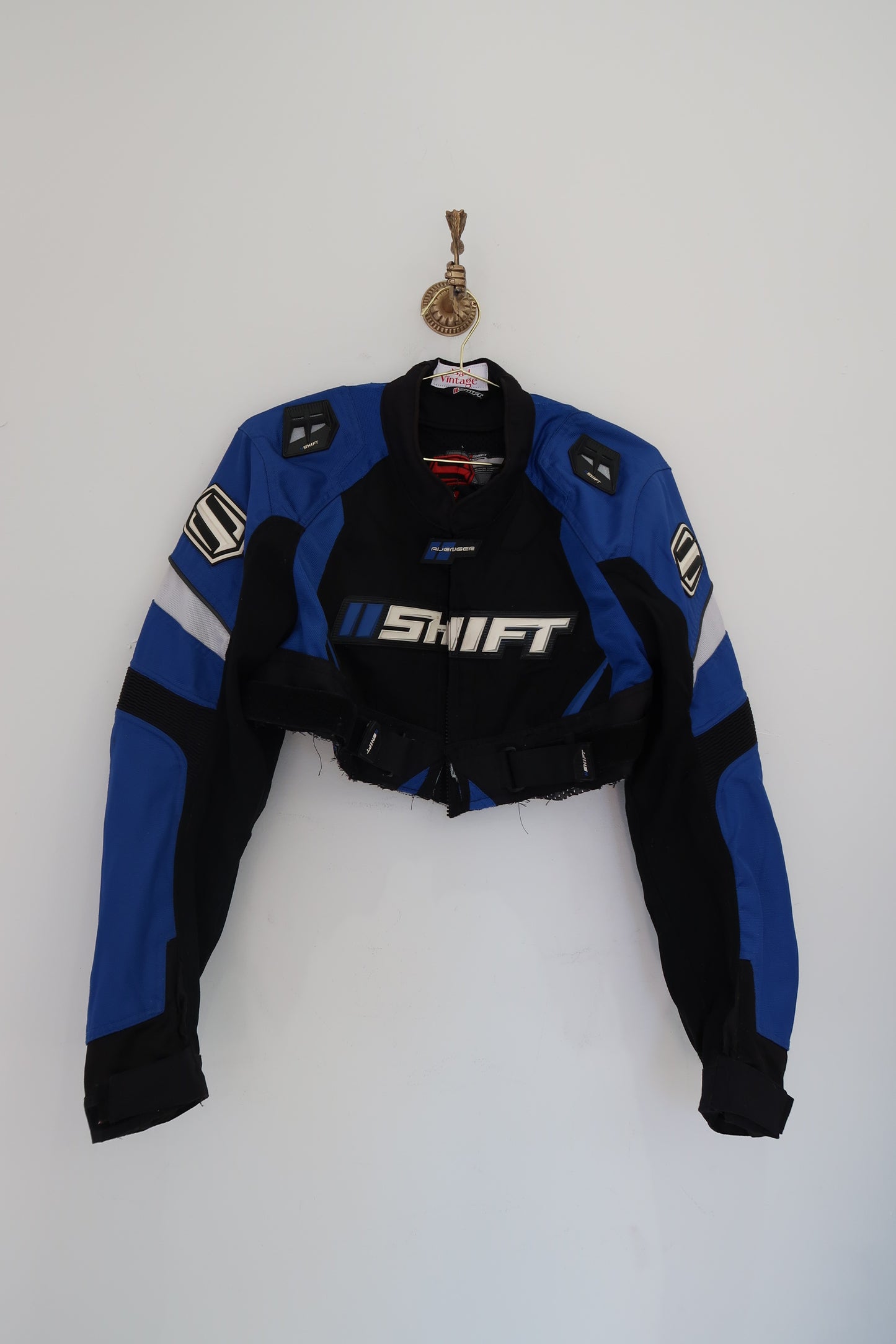 Blue cropped Moto jacket
