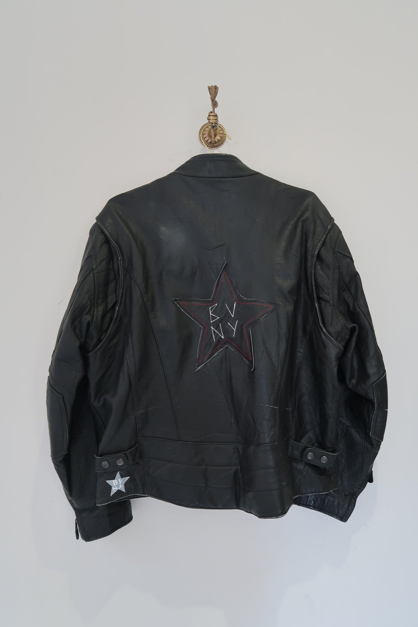 Distressed moto jacket