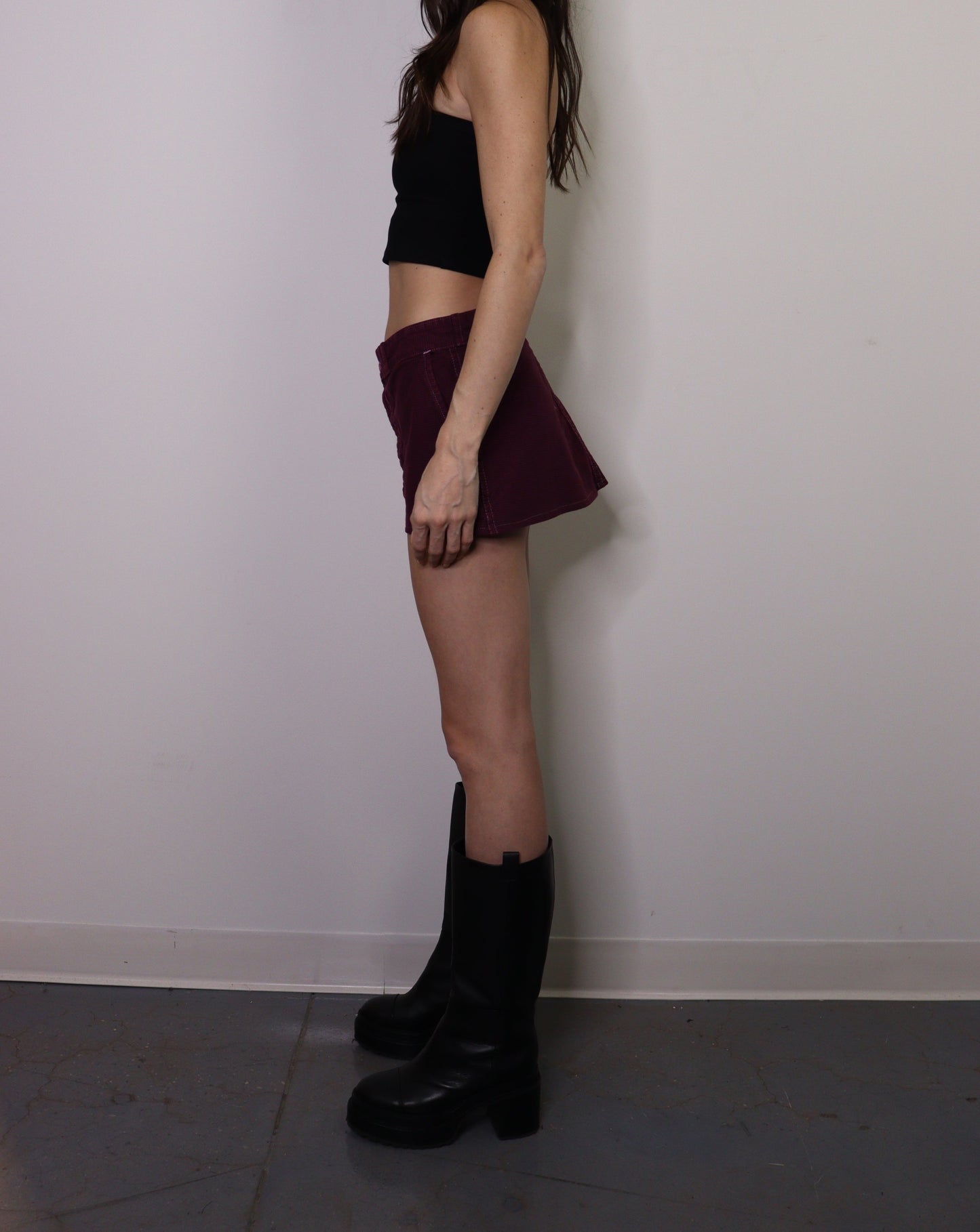 MAROON CHECKERED SKIRT